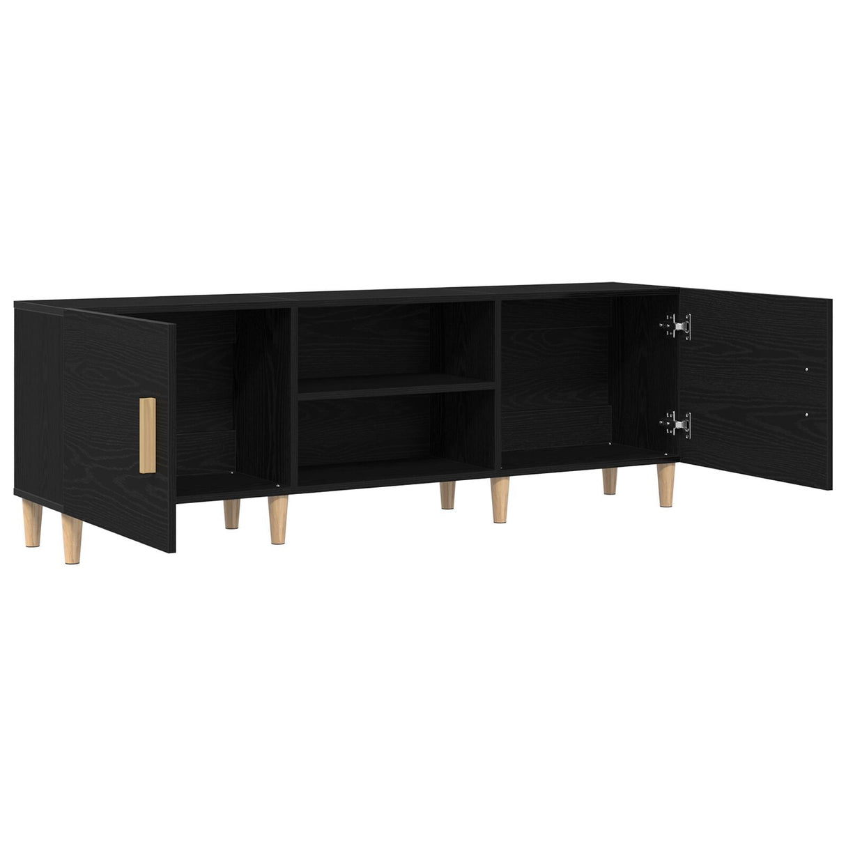 Tv Stand - Black Oak, 150X30X50 Cm, Made Of Engineered Wood