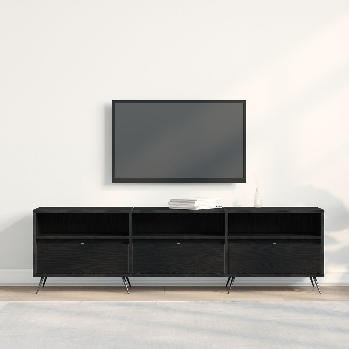 Tv Cabinet Black 150X30X44,5 Cm Engineered Wood