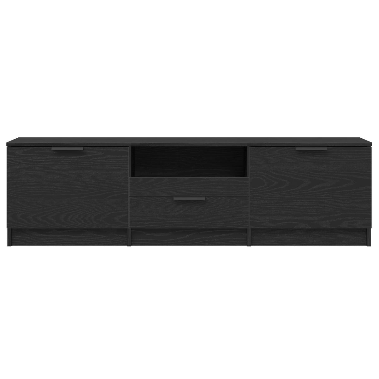 Tv Cabinet - Black Oak - 140X35X40 Cm - Made Of Engineered Wood