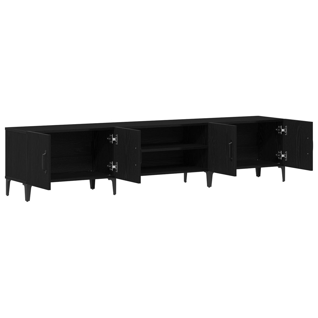 Tv Cabinet Black Oak 180X31,5X40 Cm Engineered Wood