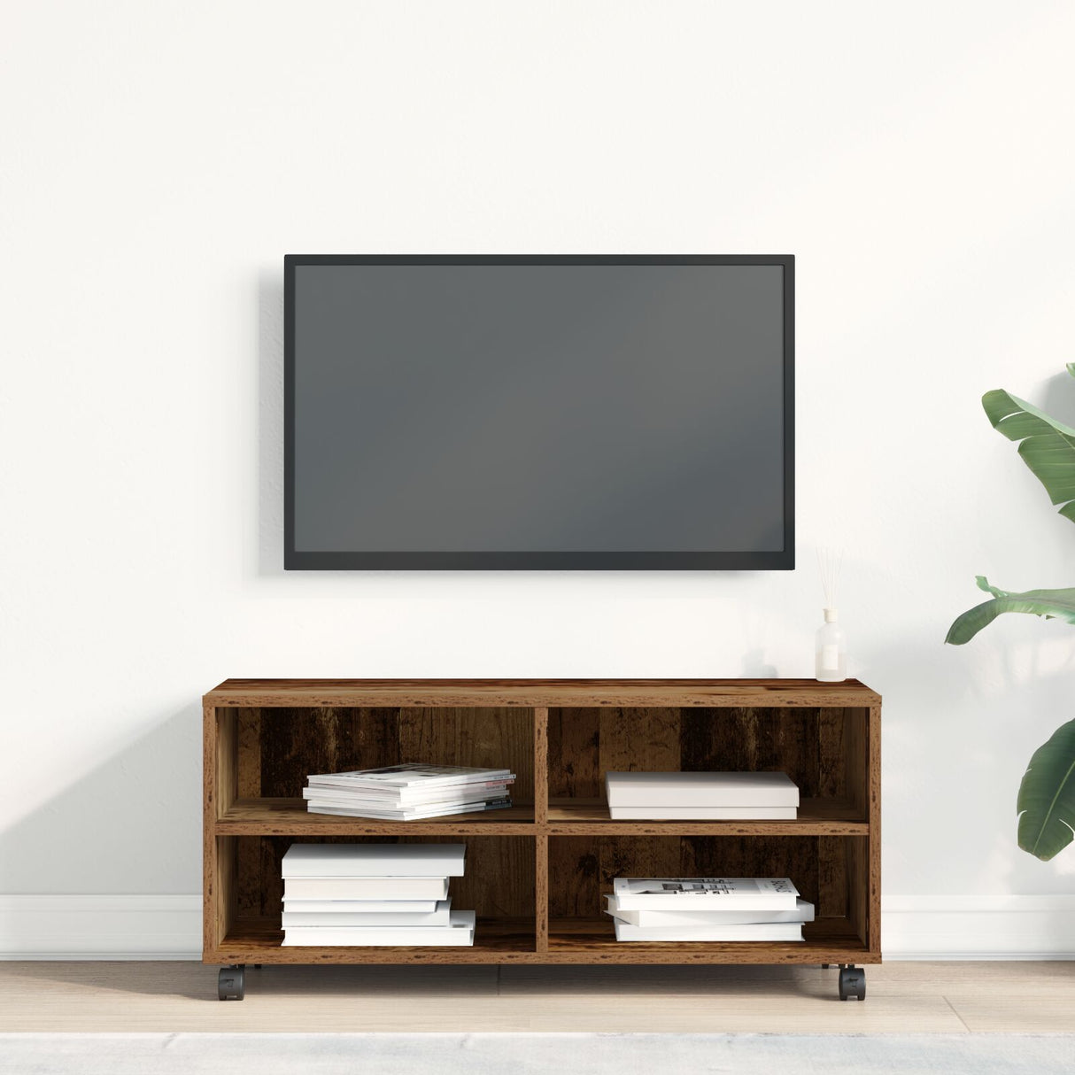 Tv Cabinet Old Wood 90X35X35 Cm Engineered Wood