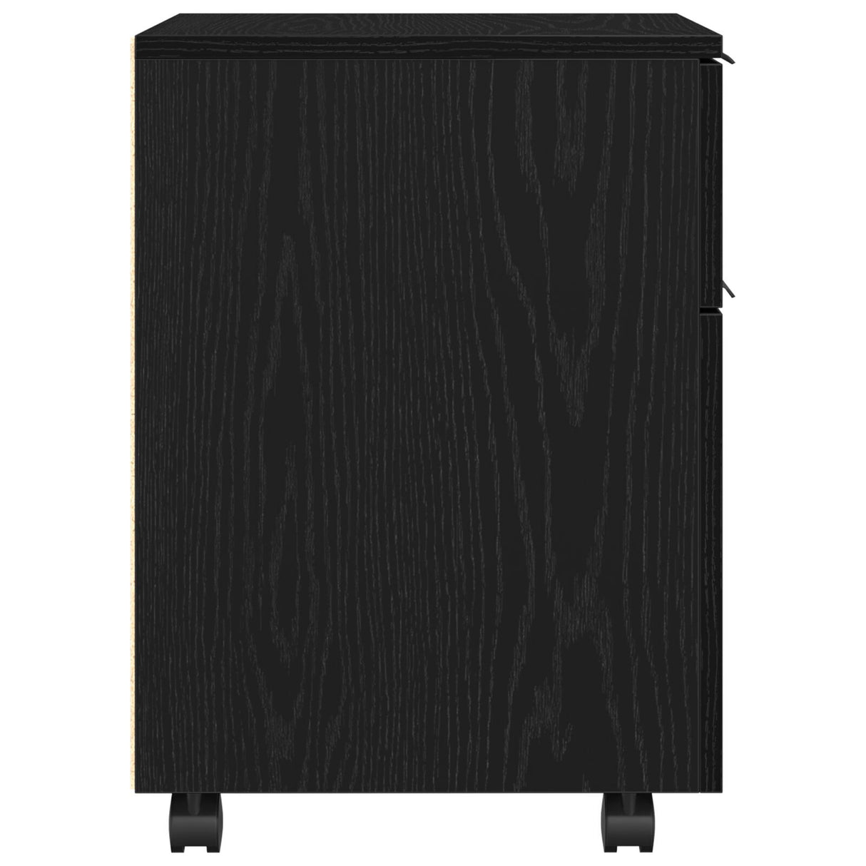 Mobile File Cabinet With Wheels Black Oak 45X38X54 Cm