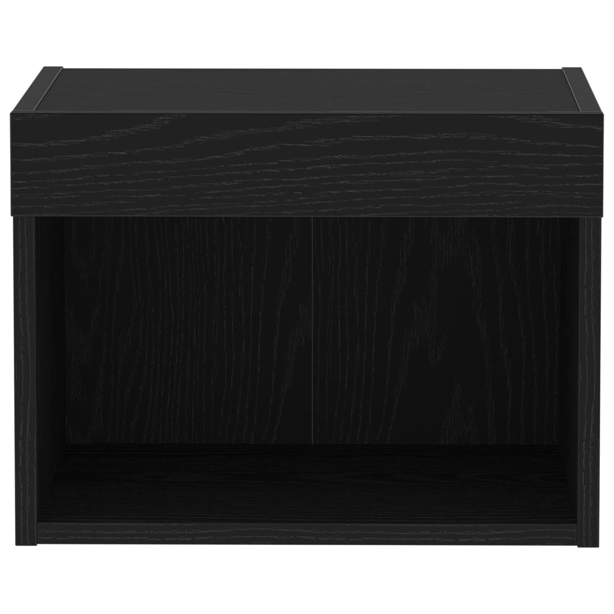 Wall Cabinet With Led Lights Black Oak 40X30X30 Cm