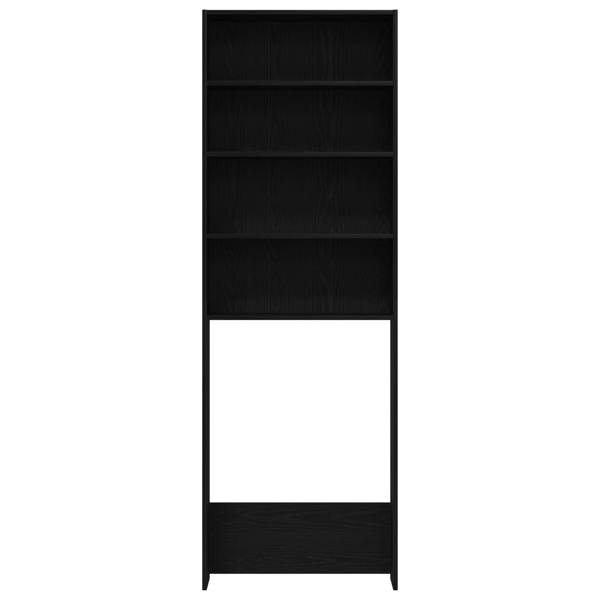 Washing Machine Cabinet Black Oak 64X24X190 Cm Engineered Wood