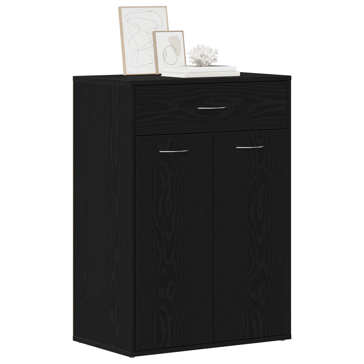 Shoe Cabinet - Black Oak, 60X35X84 Cm, Made Of Engineered Wood