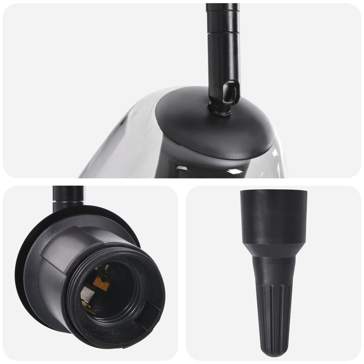 Ceiling Lights With Adjustable Glass Lampshade Anthracite E27