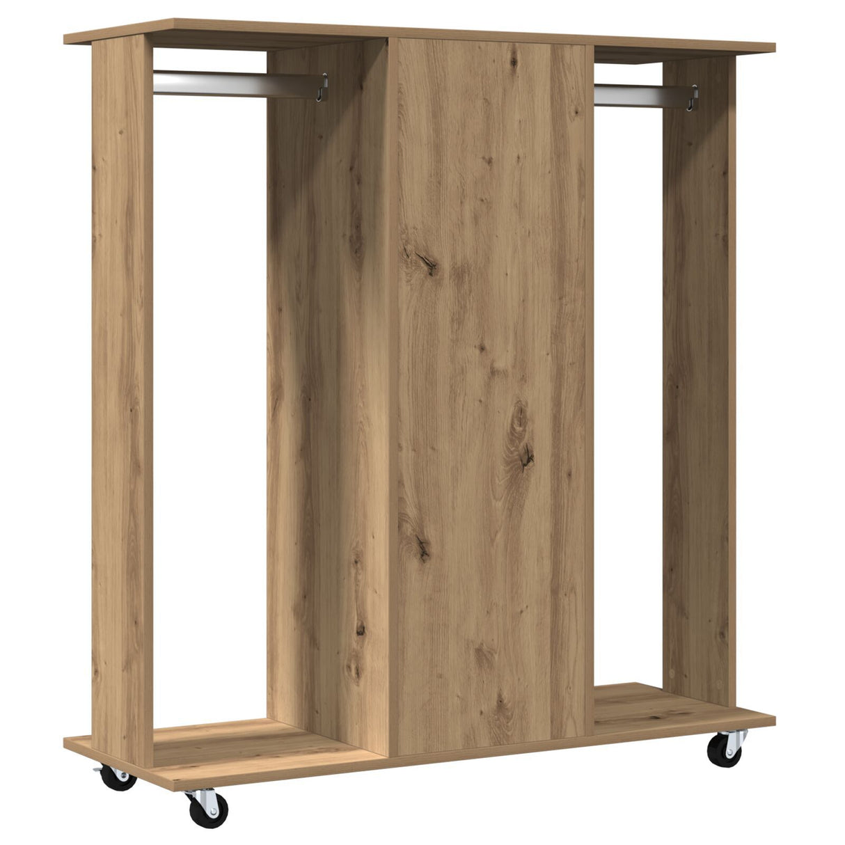 Wardrobe With Wheels Artisan Oak 102X38X110 Cm Engineered Wood