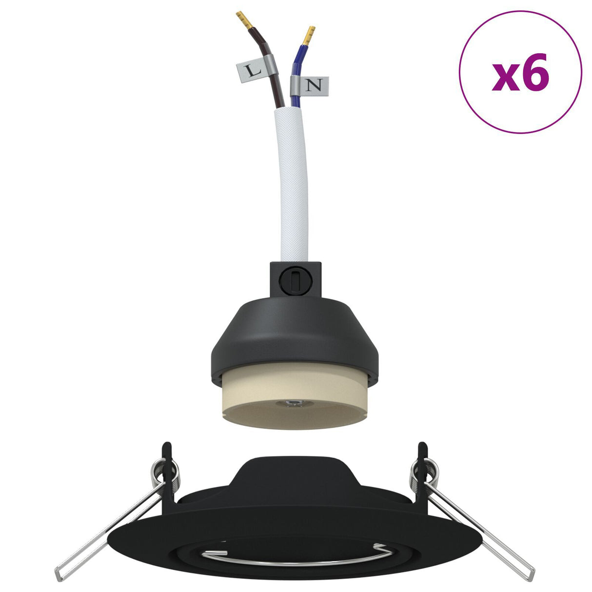 Recessed Spotlights 6 Pcs Round Gu10 Ø90 Mm Steel