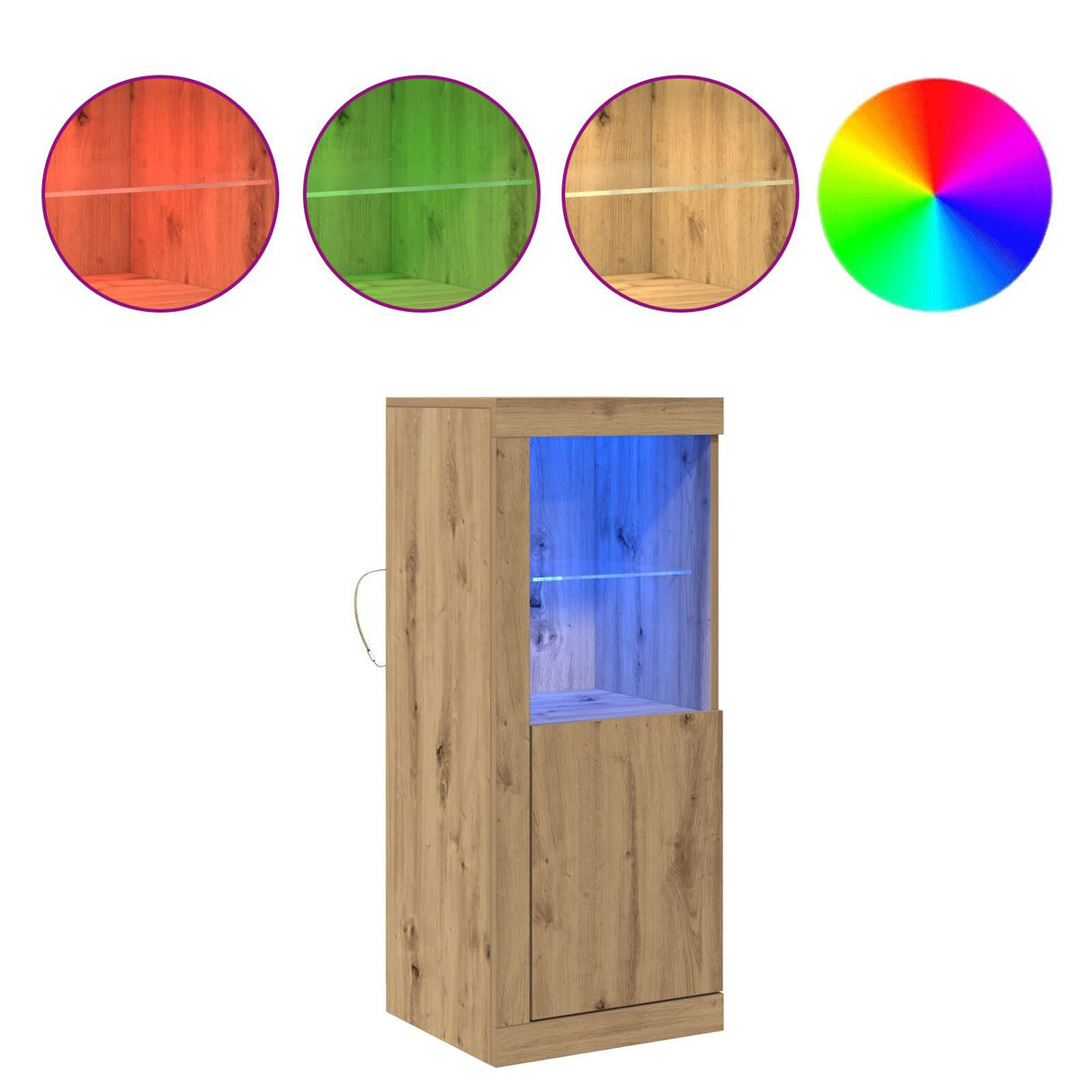 Sideboard With Led Lights Artisan Oak 41X37X100 Cm