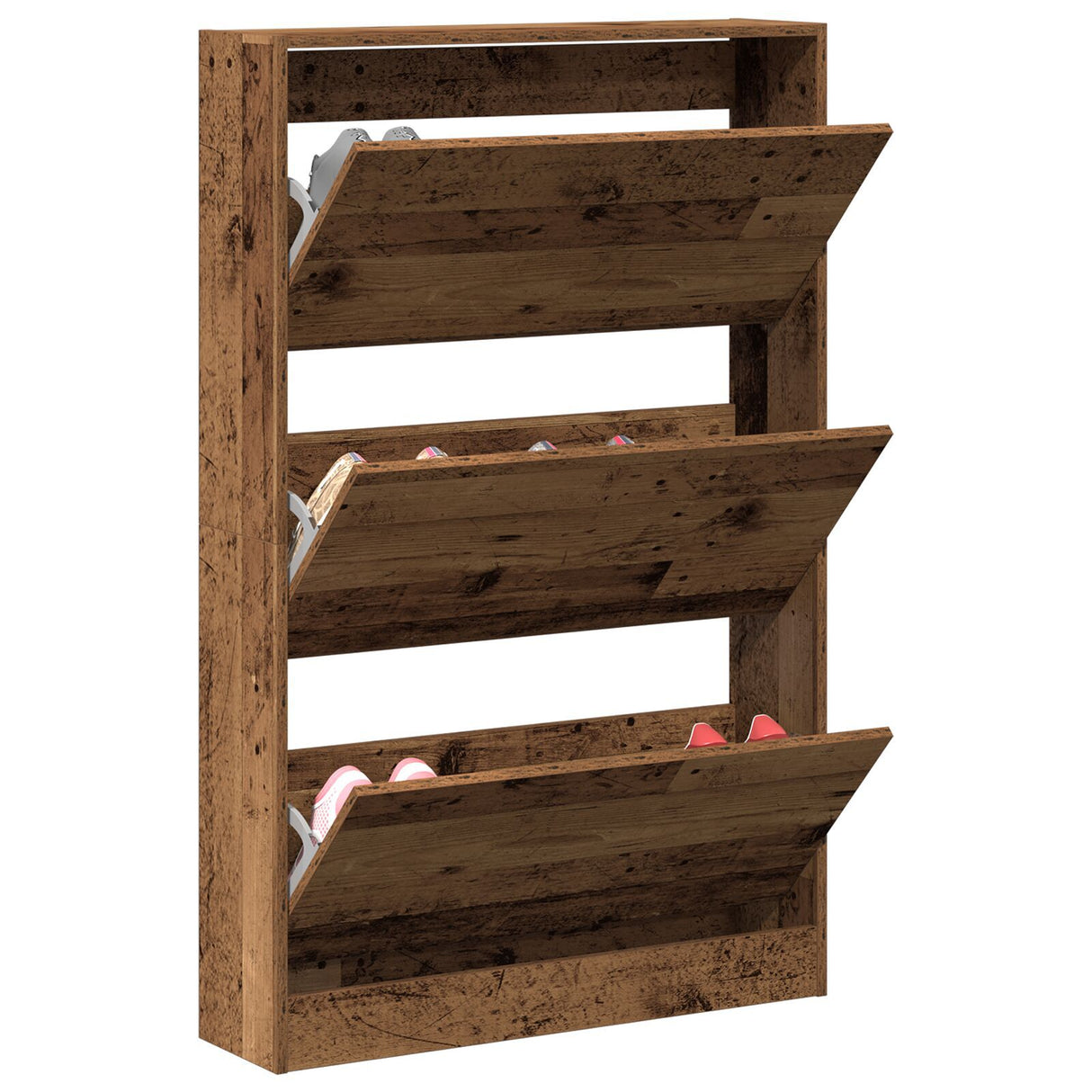 Shoe Cabinet Old Wood 80X21X125,5 Cm Engineered Wood