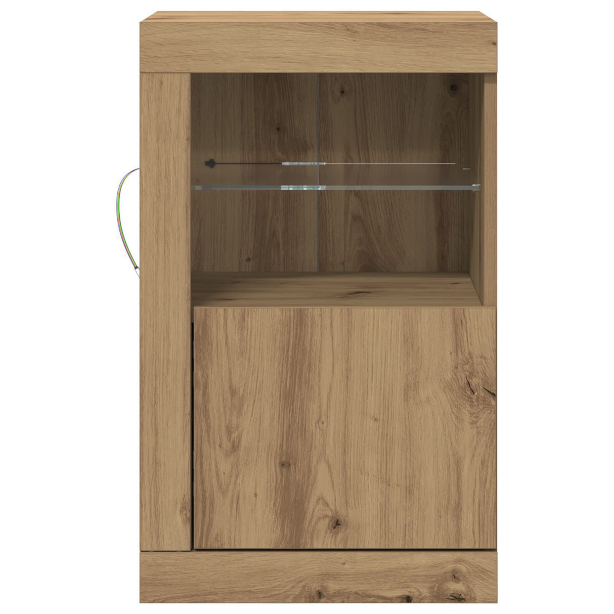 Side Cabinets With Led Lights 2 Pcs Artisan Oak 41X37X67 Cm