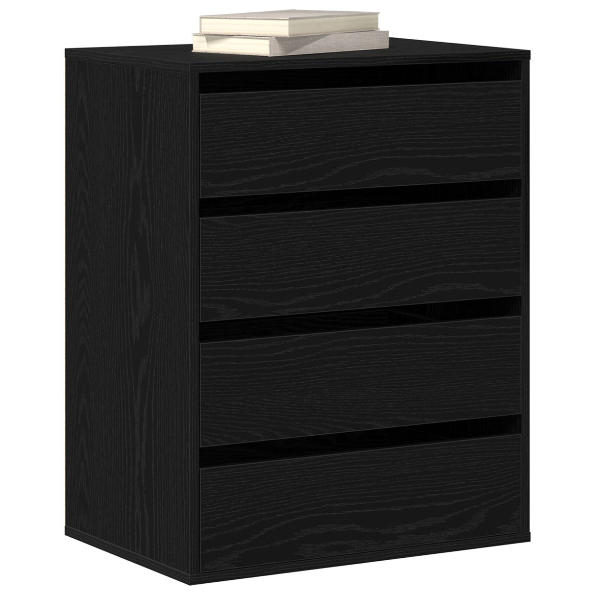 Chest Of Drawers Black Oak 60X41X76 Cm Engineered Wood