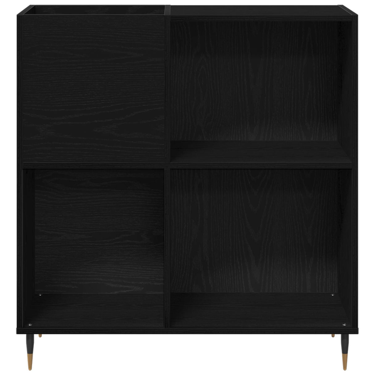 Record Cabinet Black Oak 84,5X38X89 Cm Engineered Wood