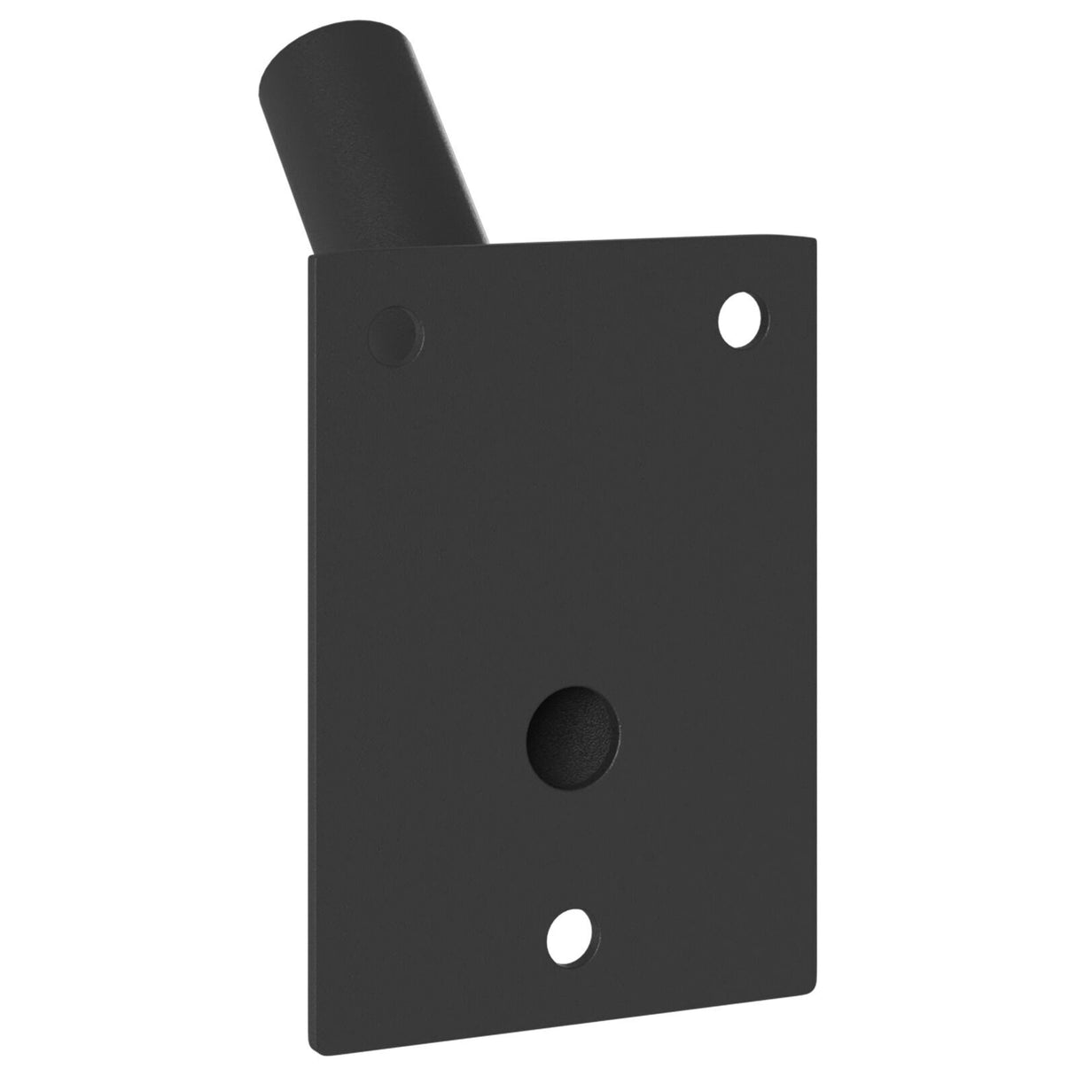 Flag Pole Holder For One Flag - Wall-Mounted, Black Steel