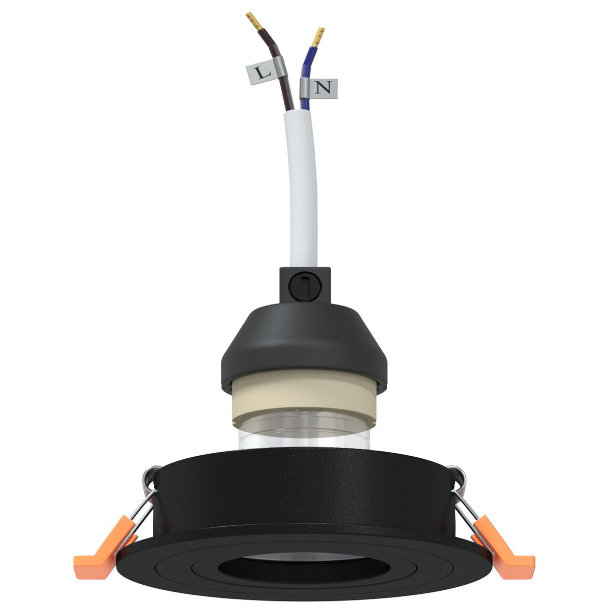 Recessed Spotlights 6 Pcs Round Gu10 Black Ø91 Mm