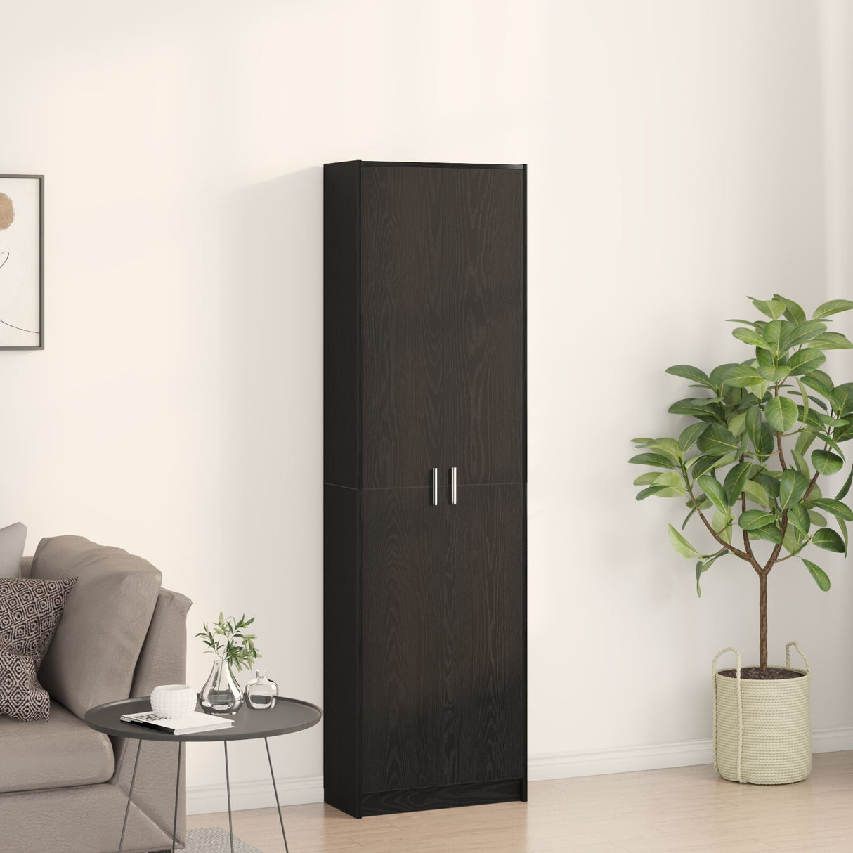 Wardrobe Black Oak 55X25X189 Cm Engineered Wood