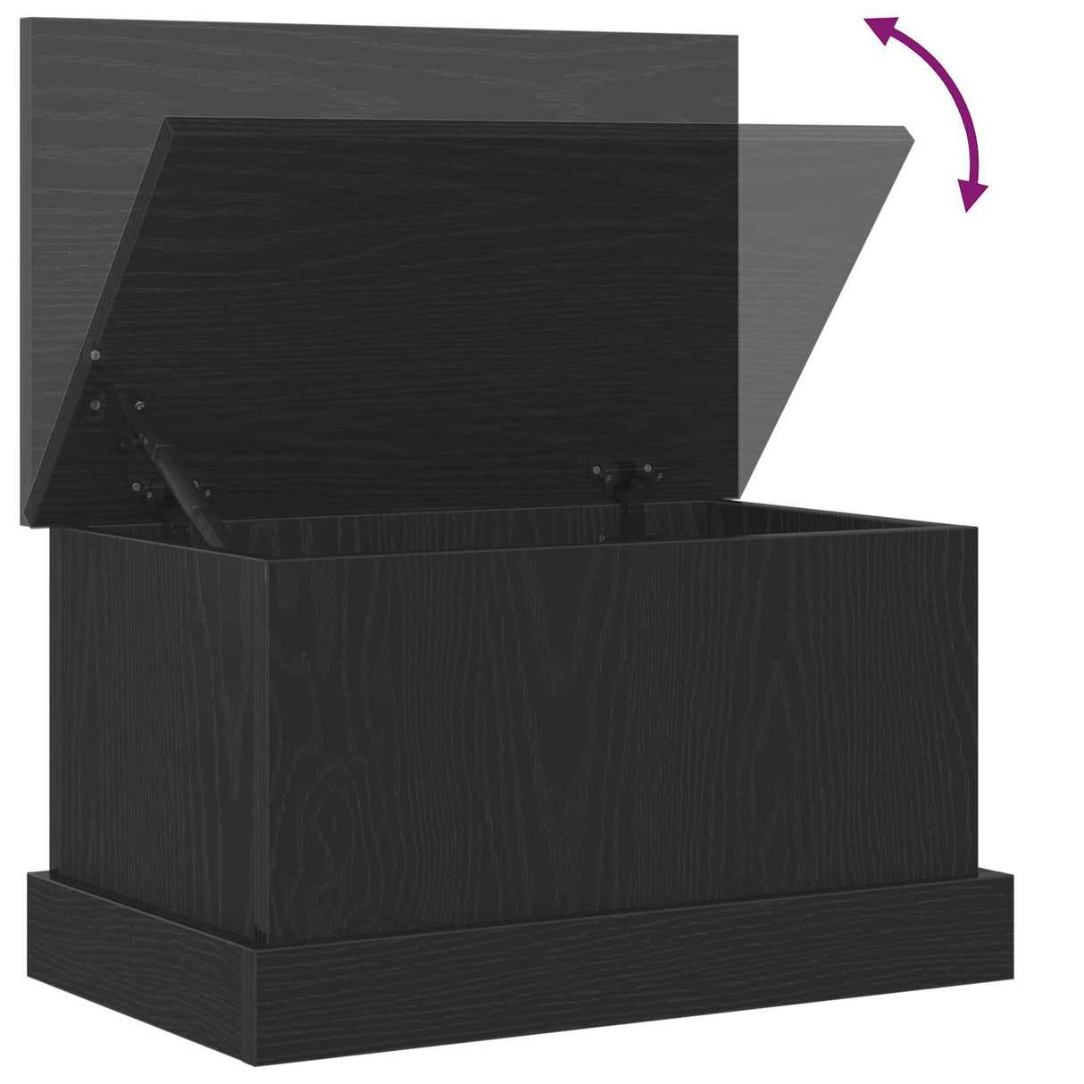 Storage Box Black Oak 50X30X28 Cm Engineered Wood