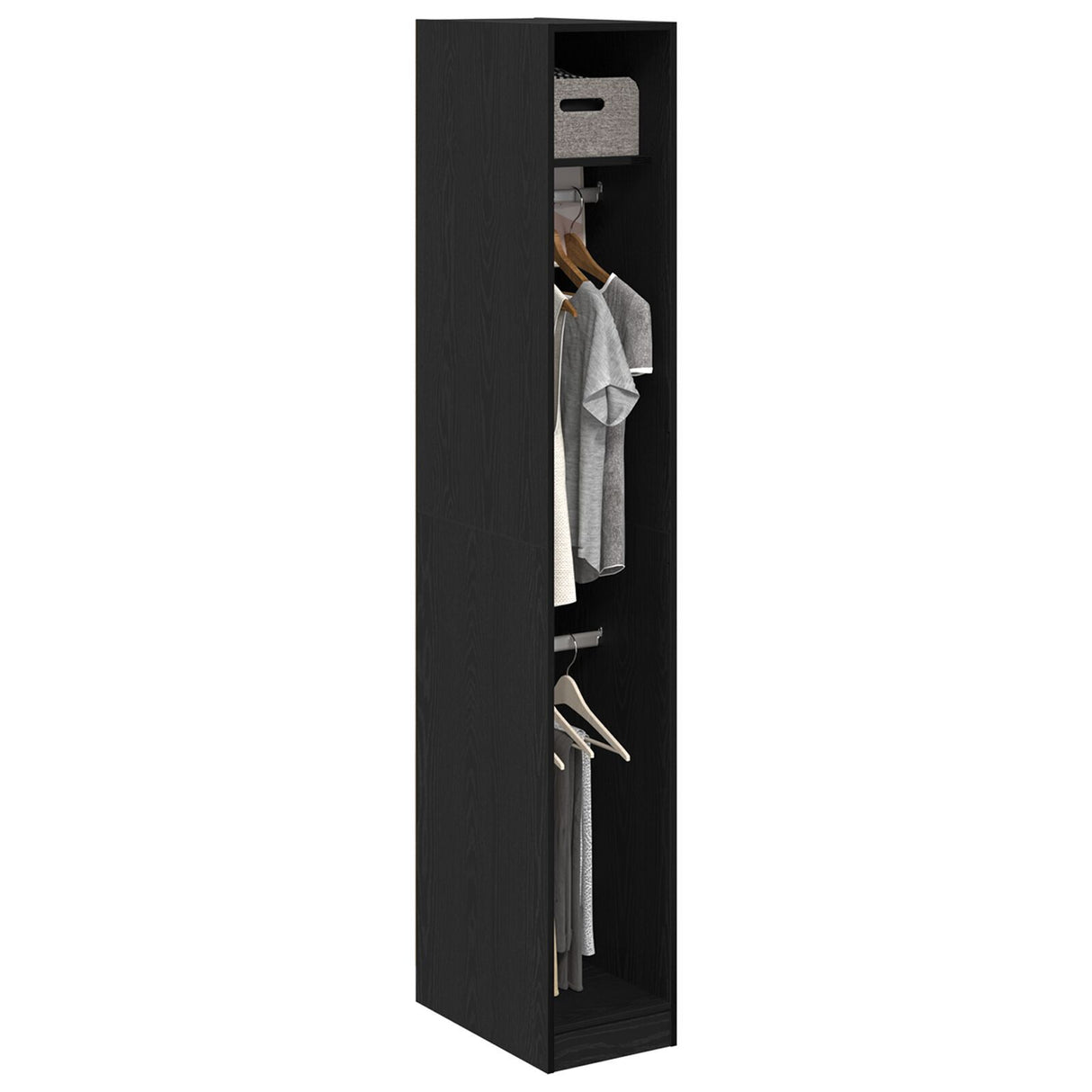 Black Oak Wardrobe 30X50X200 Cm Made From Engineered Wood