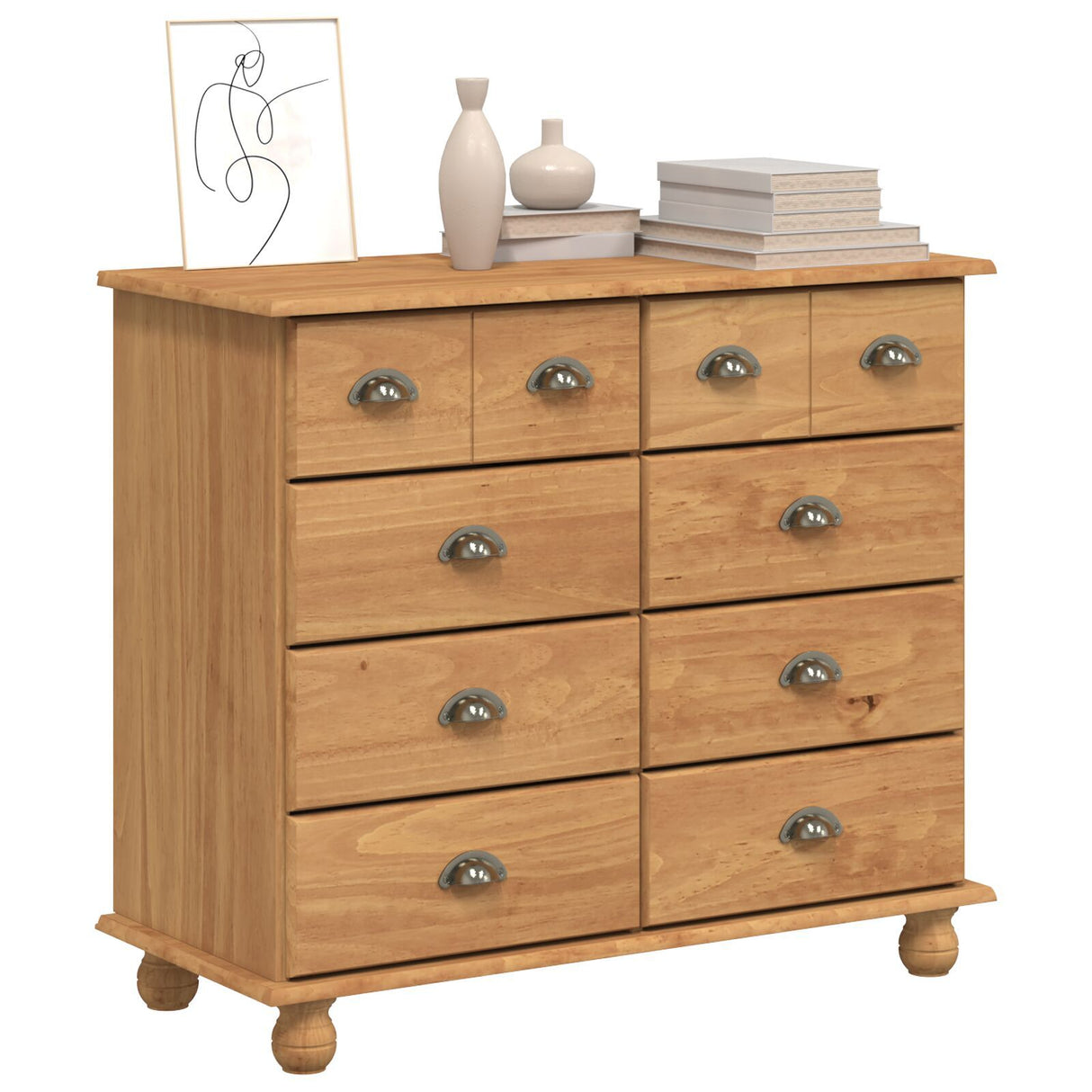 Chest Of Drawers 'Askim'honey 91X40X79 Cm Solid Wood Pine