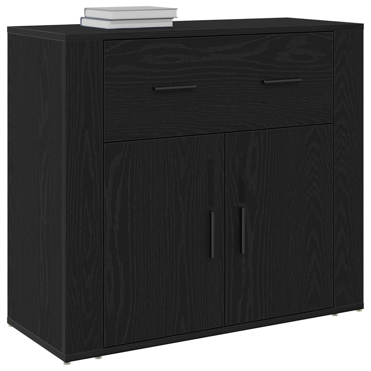 Sideboard Black Oak 80X33X70 Cm Engineered Wood