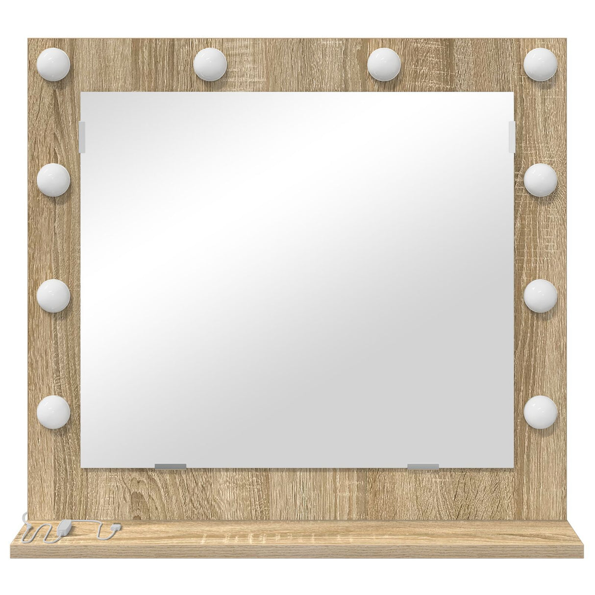 Vanity Mirror With Led Lights Sonoma Oak 60X55X18 Cm