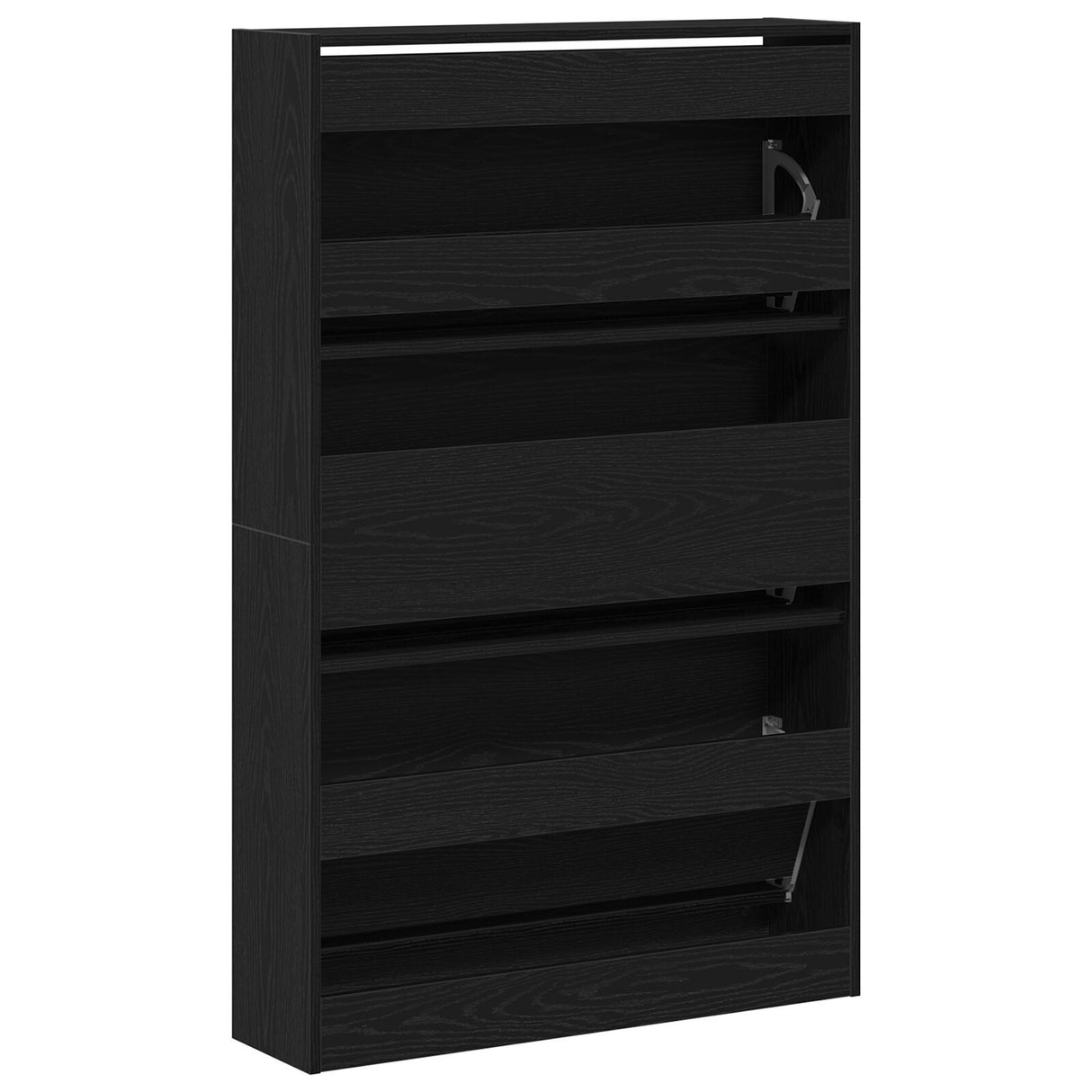 Shoe Cabinet Black Oak 80X21X125,5 Cm Engineered Wood