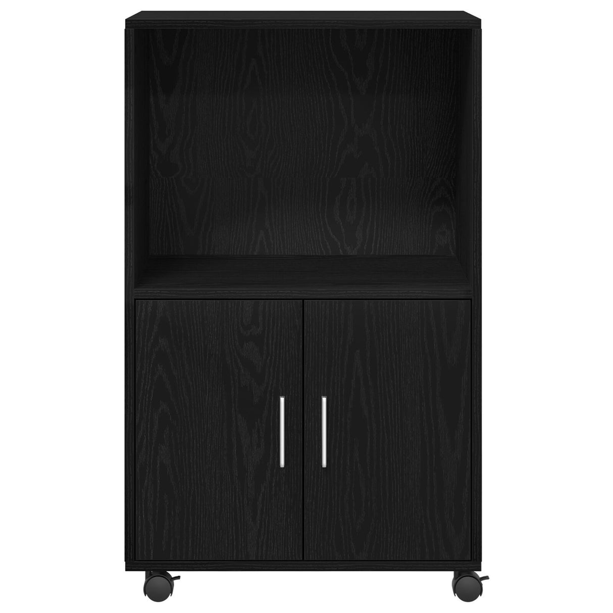 Rolling Cabinet Black Oak 55X40X91 Cm Engineered Wood