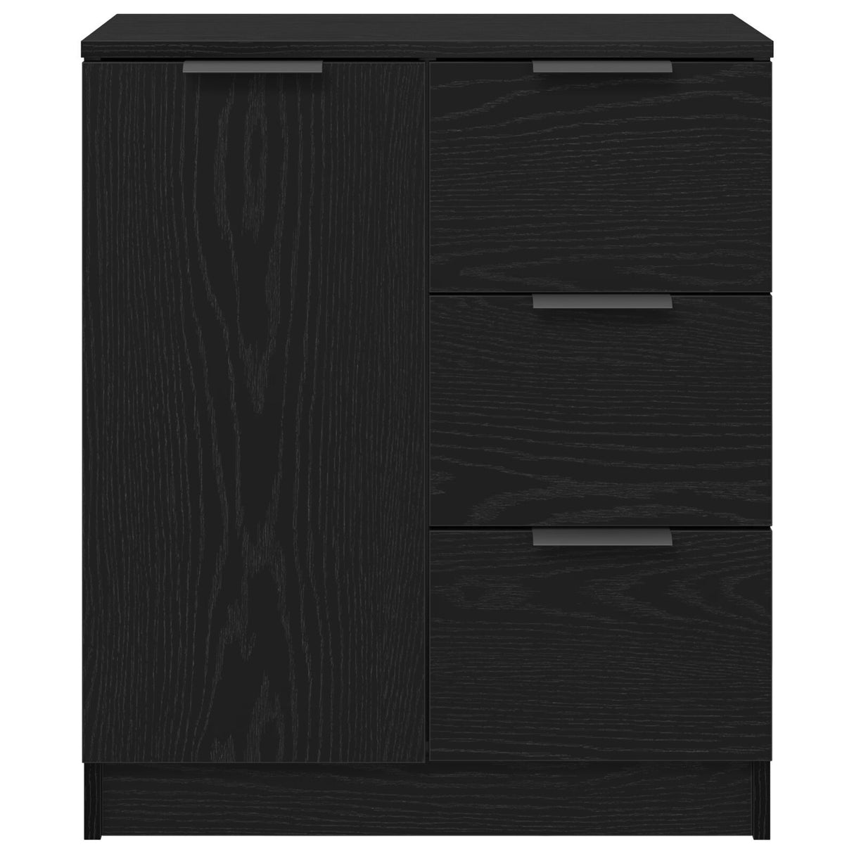 Black Oak Sideboard 60X30X70 Cm Made From Engineered Wood