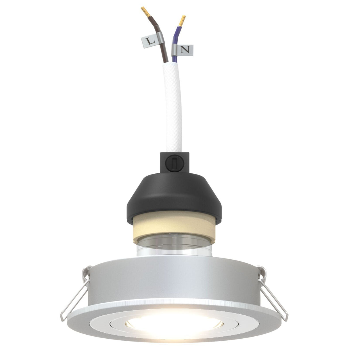 Recessed Spotlights 24 Pcs Round Gu10 Silver Ø91 Mm