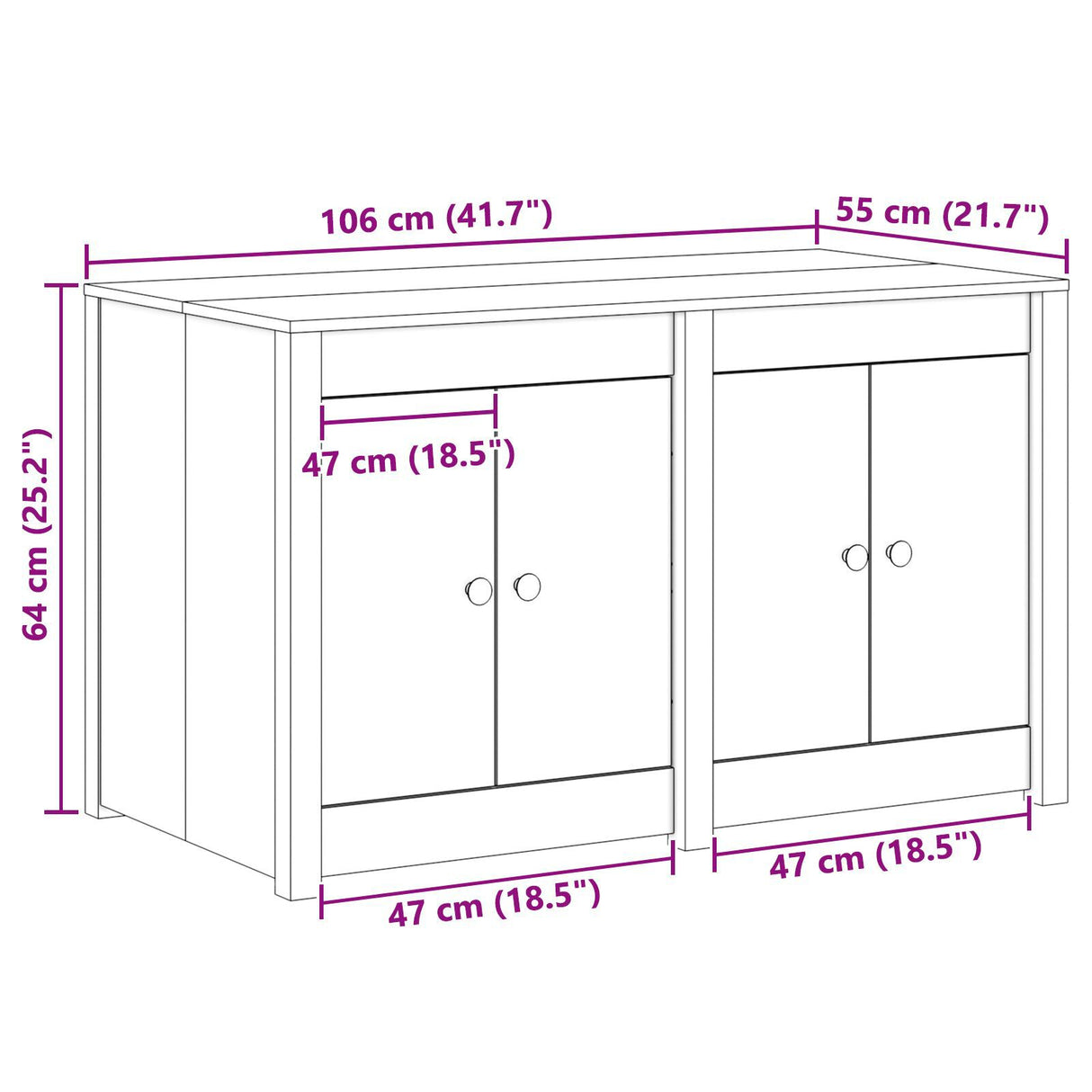 Outdoor Kitchen Cabinet 106X55X64 Cm Solid Wood Pine
