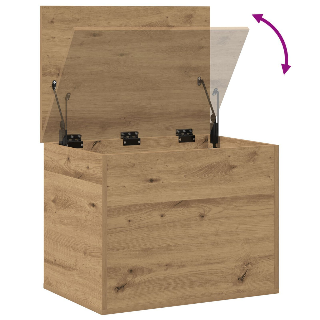 Storage Box With Lid Artisan Oak 60X42X46 Cm Engineered Wood