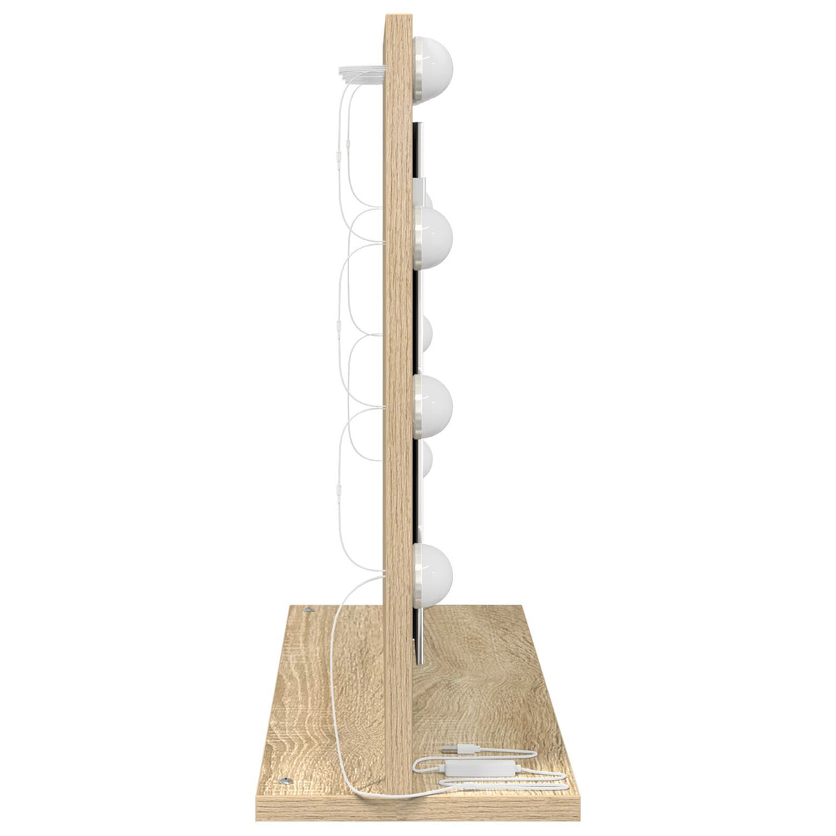 Vanity Mirror Sonoma Oak Engineered Wood, Glass Standard Mirror