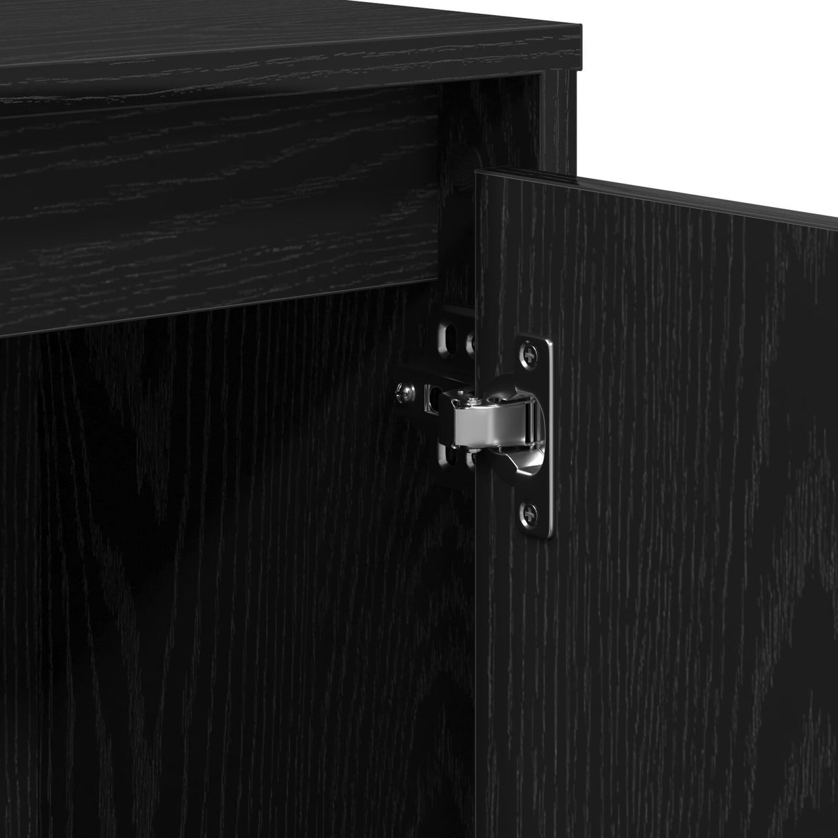 Sideboard Black Oak Engineered Wood Medium Storage