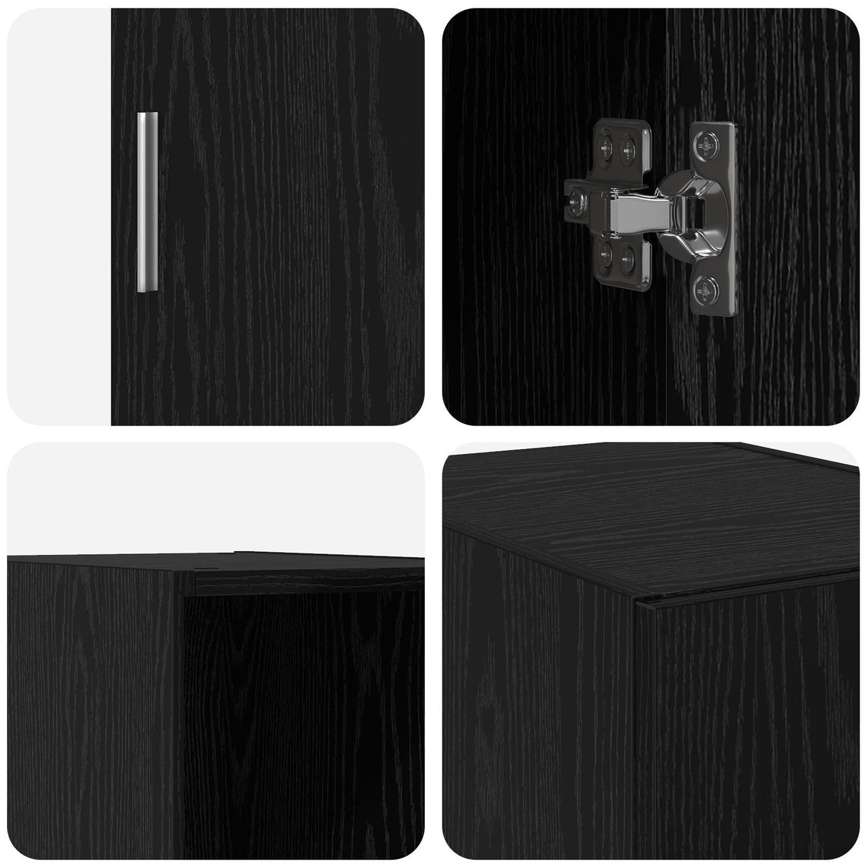 Wall Cabinet Black Oak 30X42.5X40 Cm Engineered Wood