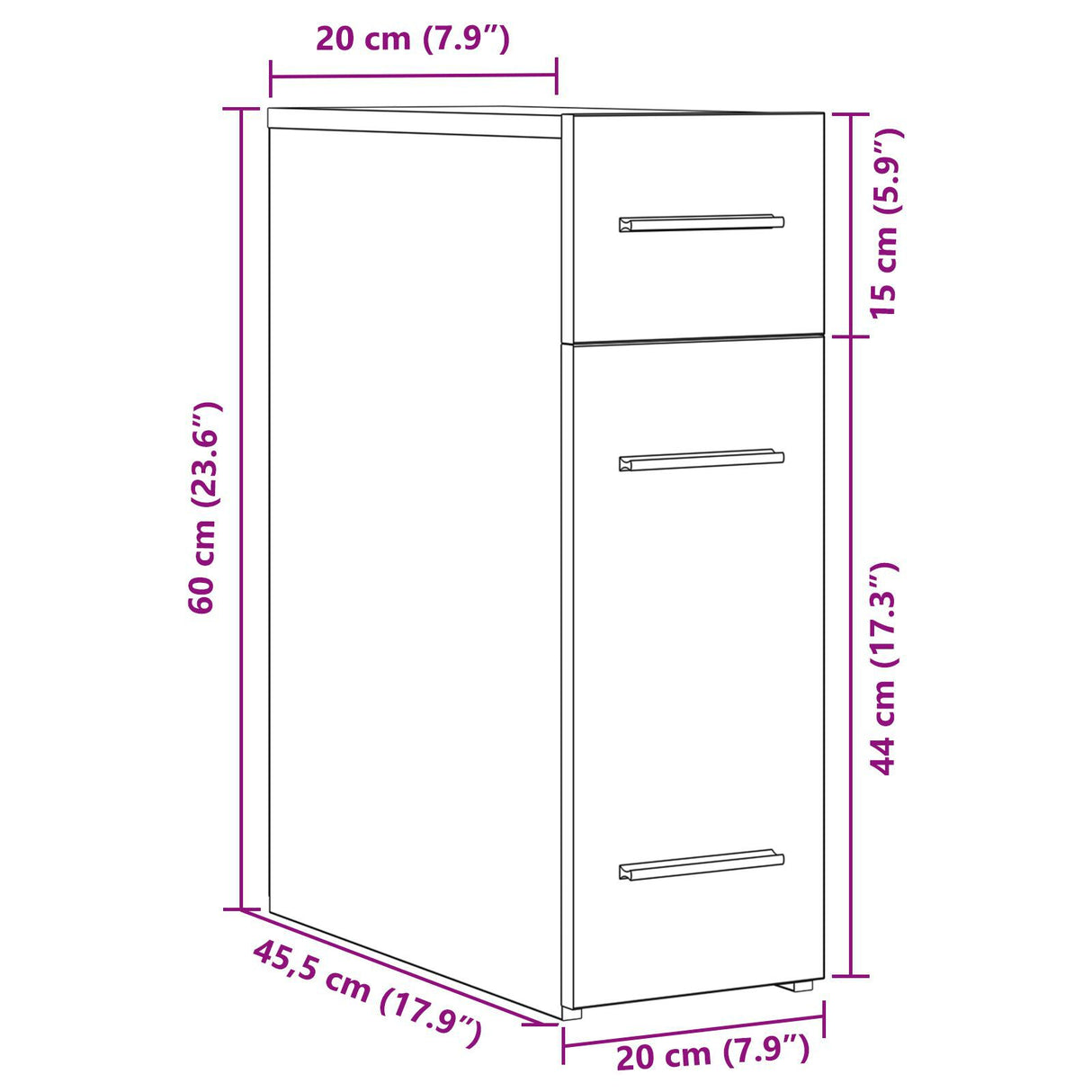 Apothecary Cabinet Artisan Oak 20X45.5X60 Cm Engineered Wood