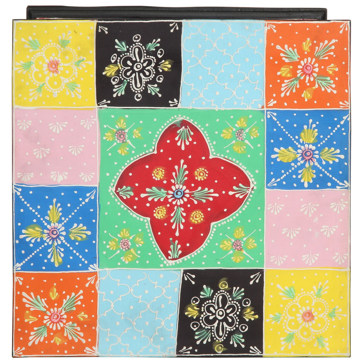 Multicolored Drawer Cabinet - 40X40X60 Cm Solid Mango Wood