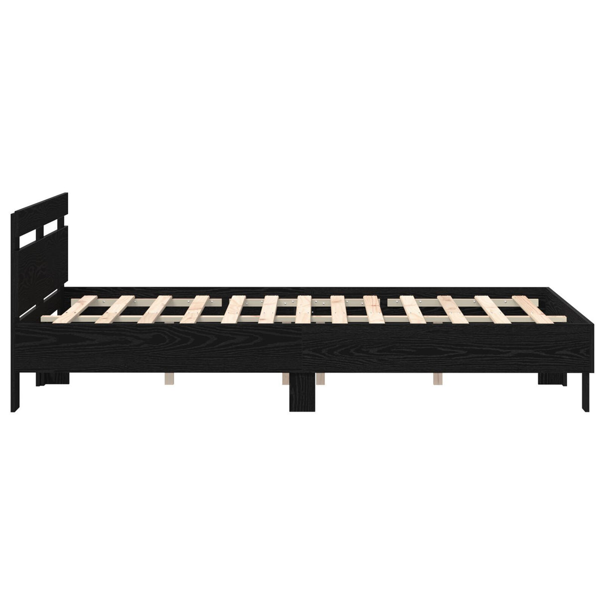 Black Oak Bed Frame Black Oak Solid Oak Wood 140 X 200 Cm