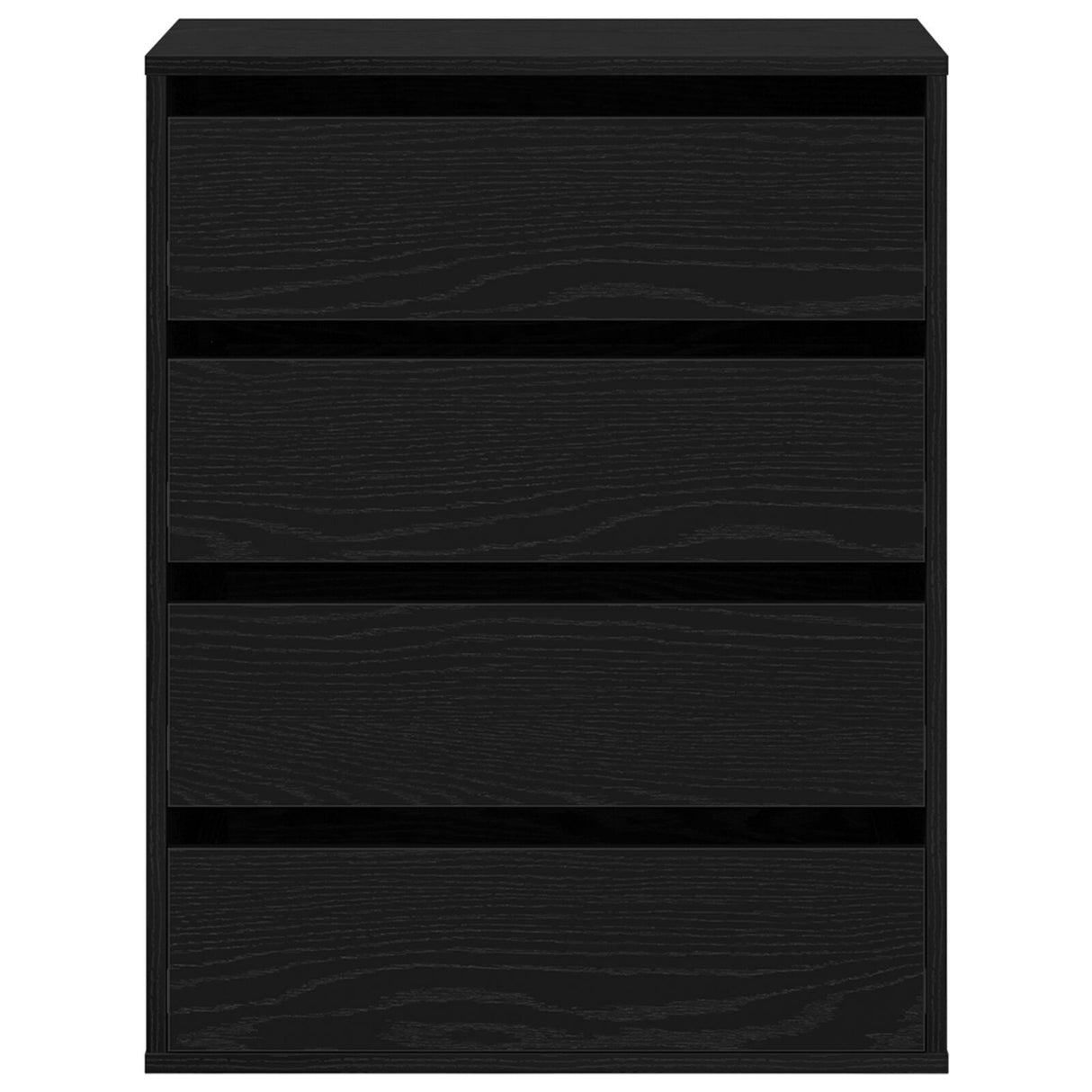 Chest Of Drawers Black Oak 60X41X76 Cm Engineered Wood