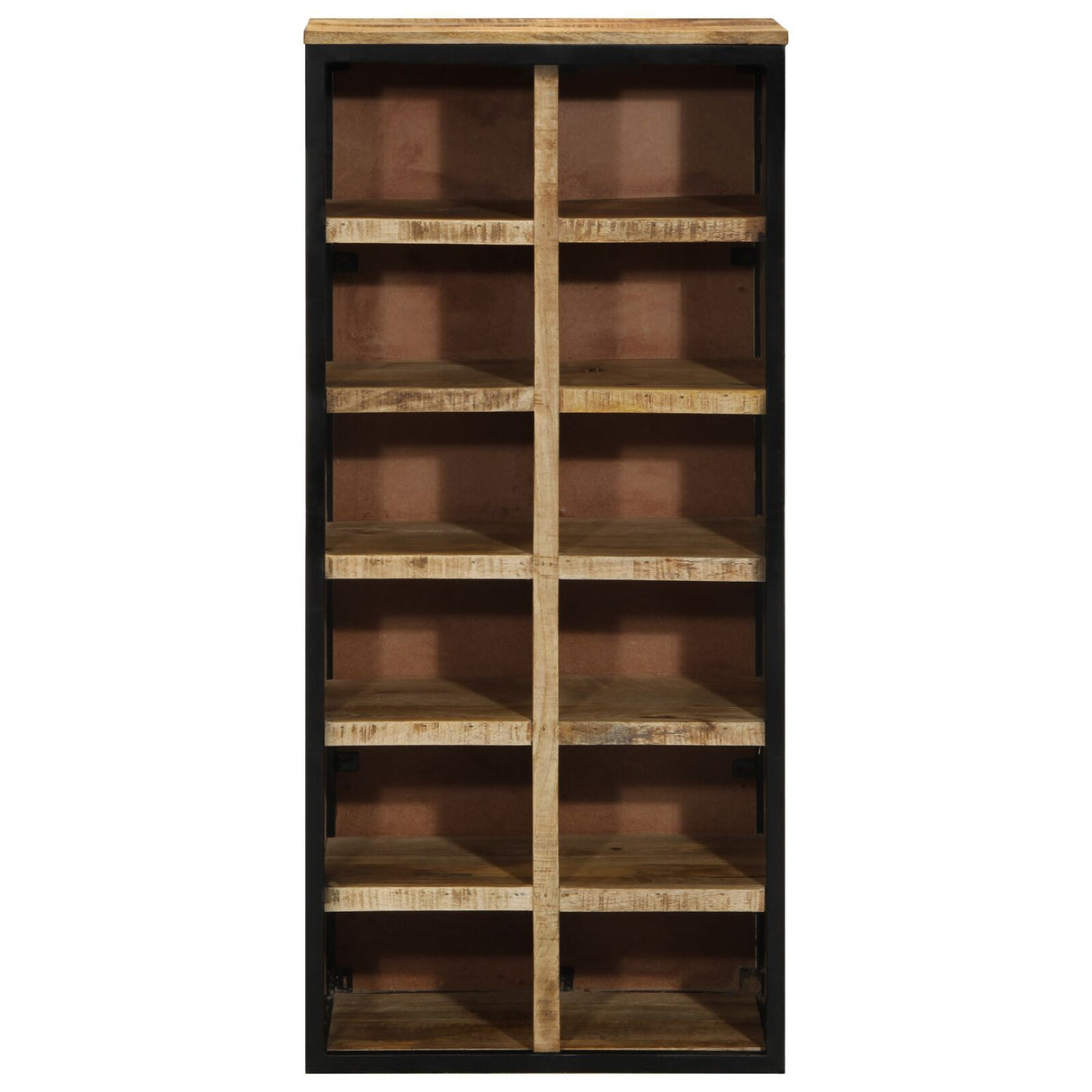 Shoe Cabinet 50X30X110 Cm Solid Rough Wood Mango