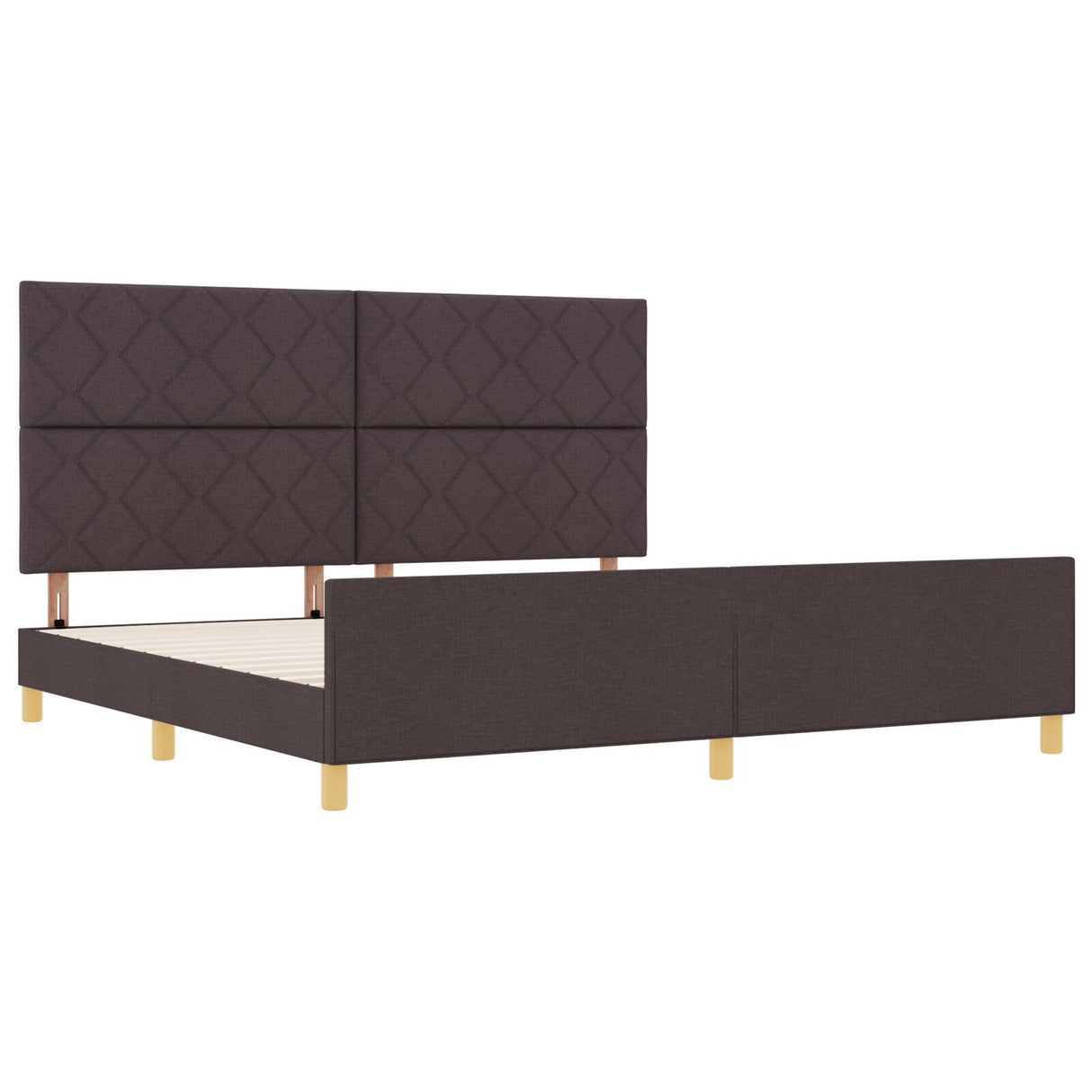 Bed Frame In Dark Brown, 200X200 Cm, Fabric