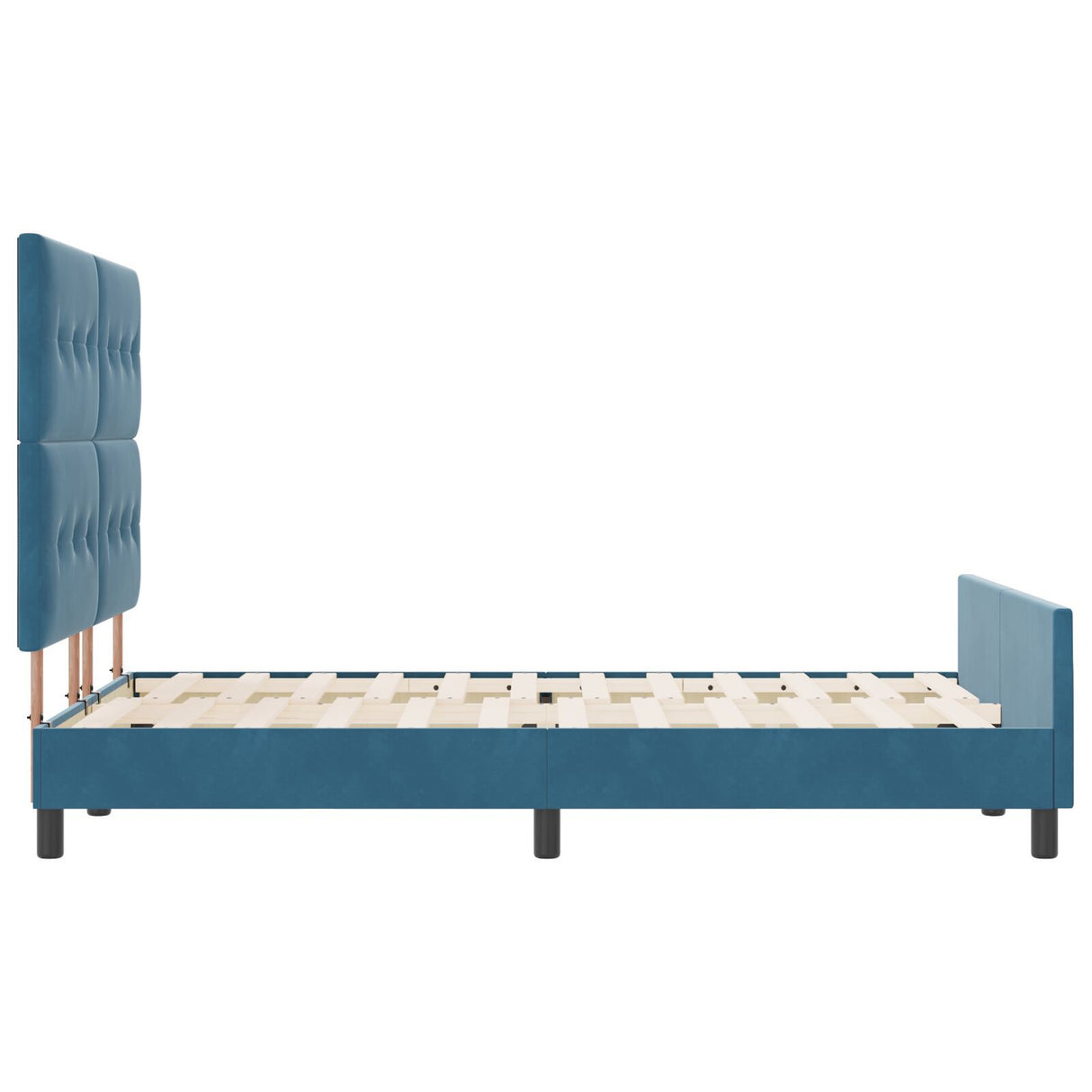 Bed Frame Dark Blue 160X200 Cm Velvet