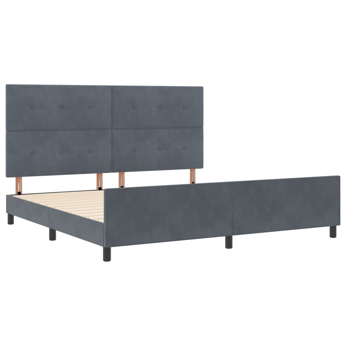 Bed Frame Dark Grey 200X200 Cm Velvet