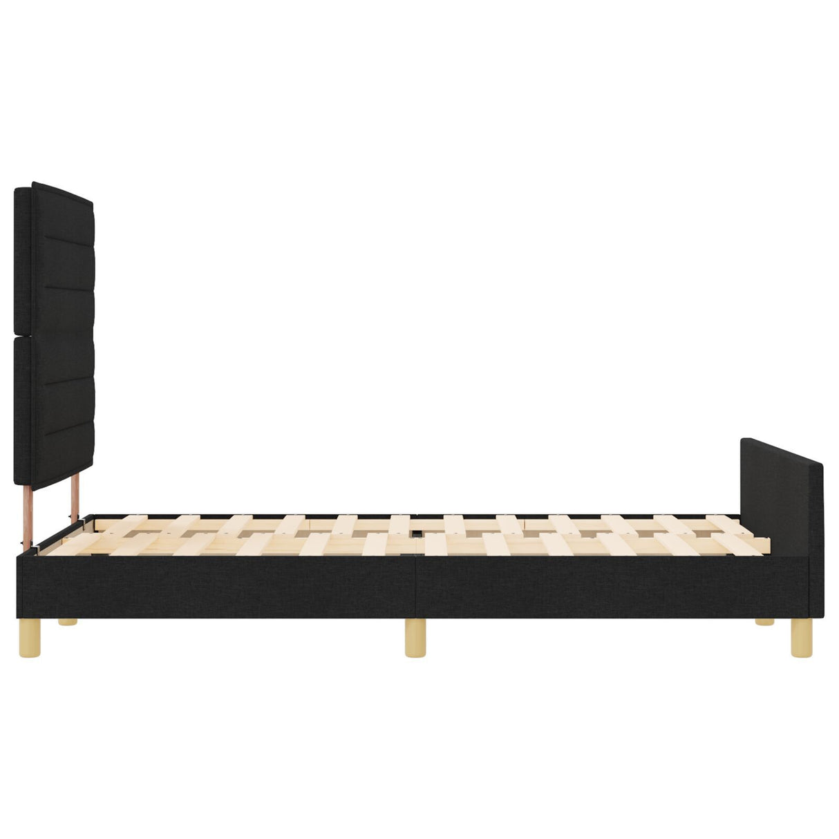 Bed Frame Black 140X190 Cm Fabric