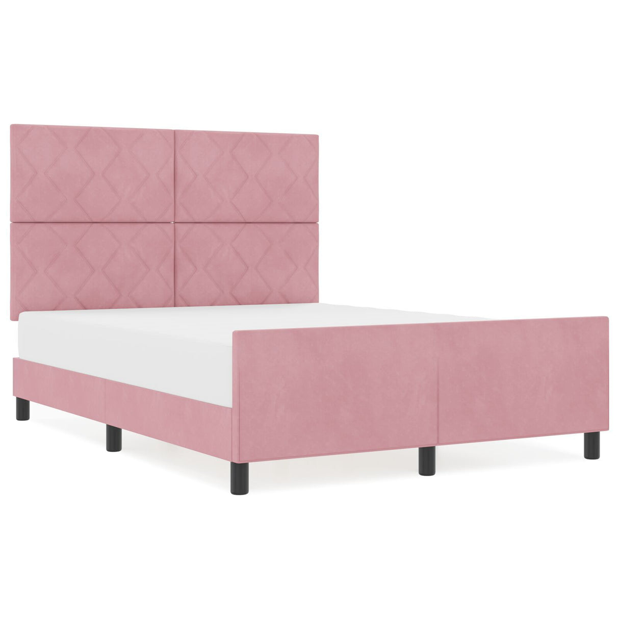 Bed Frame Pink 140X200 Cm Velvet