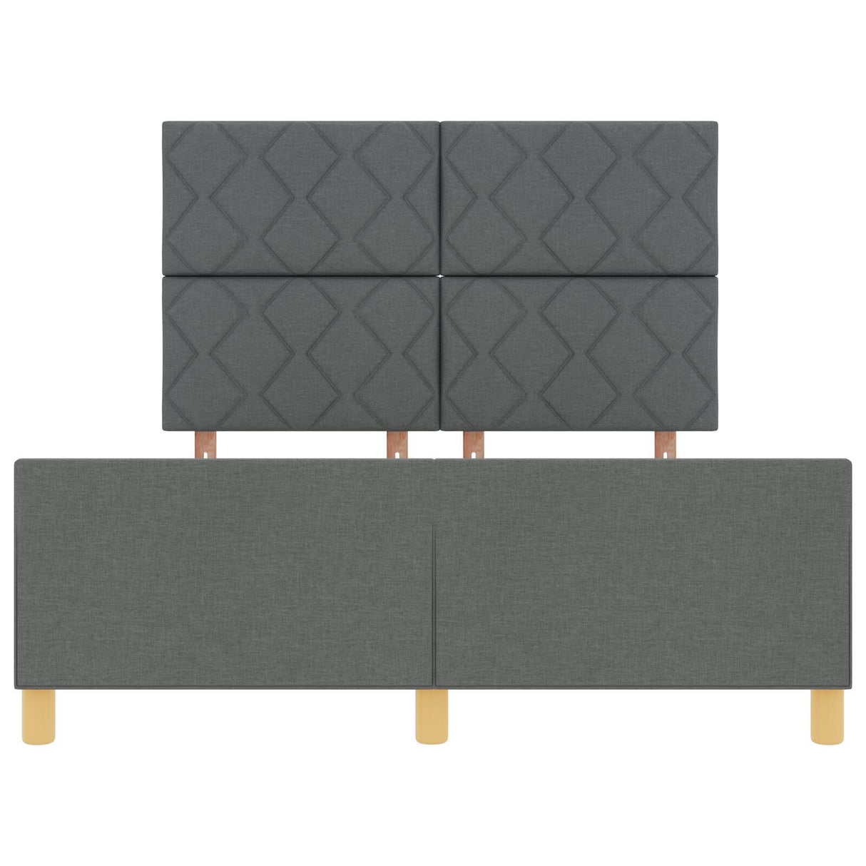 Bed Frame In Dark Grey, 140X200 Cm, Fabric
