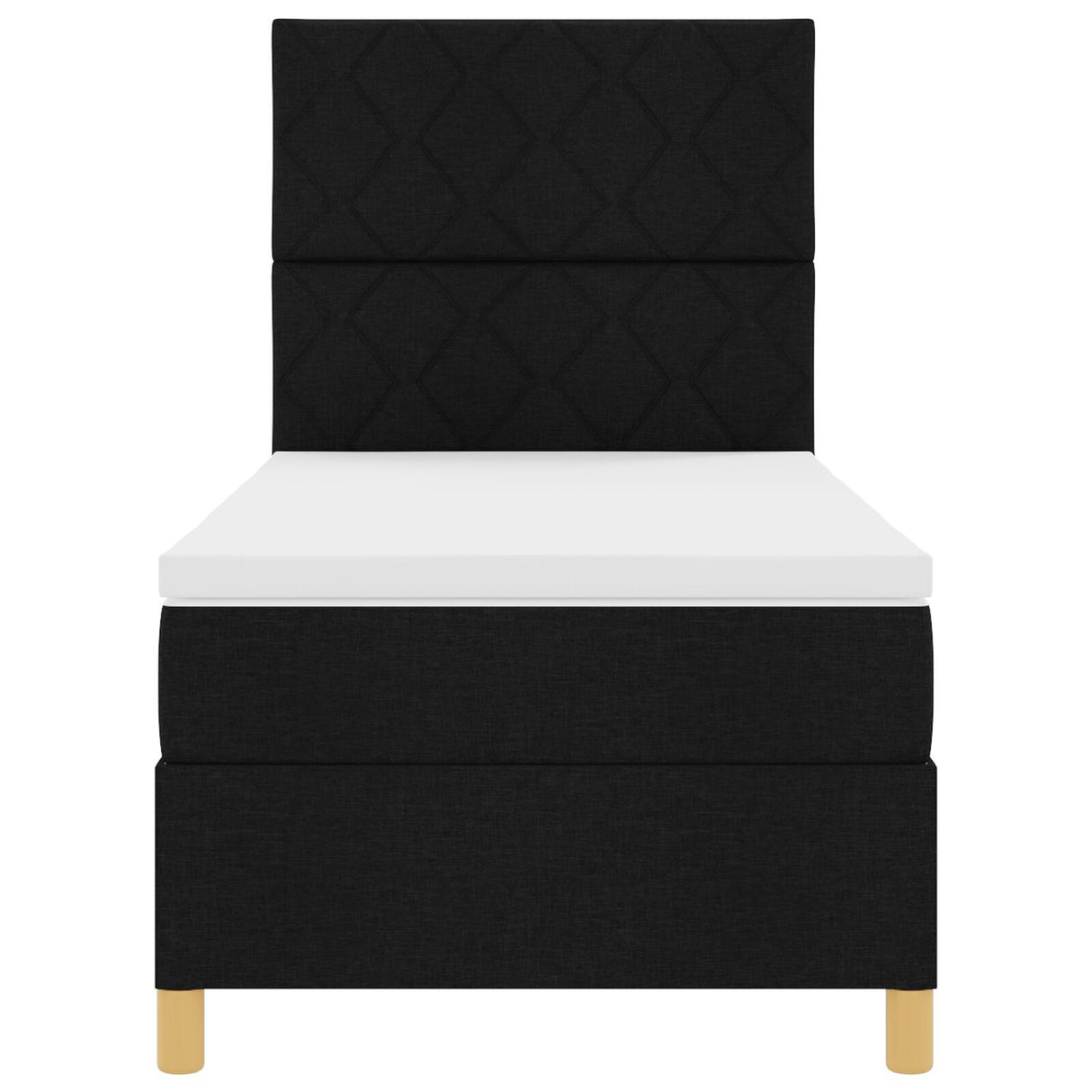 Box Spring Bed With Mattress & Led Black 100X200 Cm Fabric
