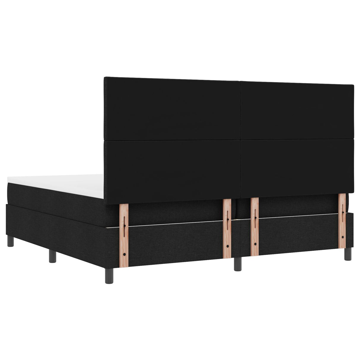 Box Spring Bed With Mattress & Led Black 200X200 Cm Fabric