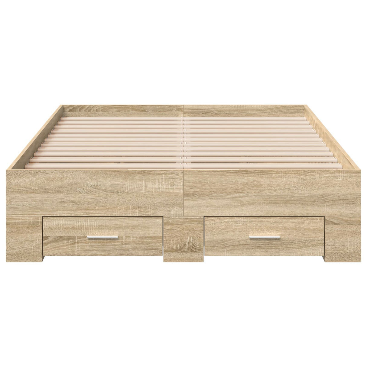 Bed Frame Without Mattress With Drawers Double Engineered Wood