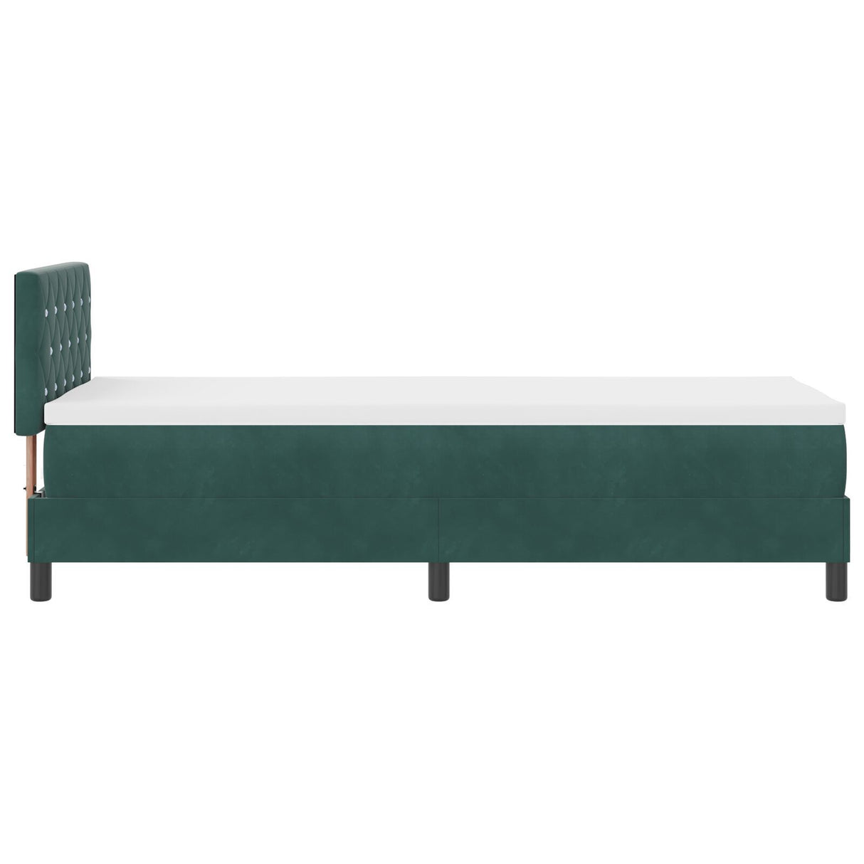 Box Spring Bed With Mattress Dark Green 80X200 Cm Velvet