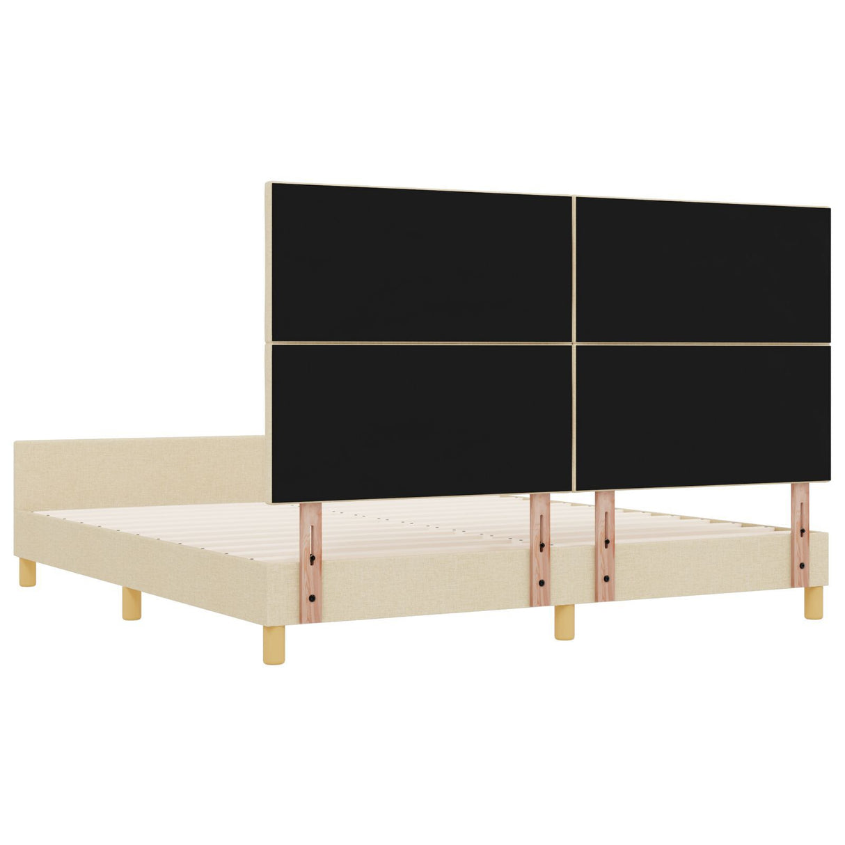Cream Bed Frame 180X200 Cm Fabric
